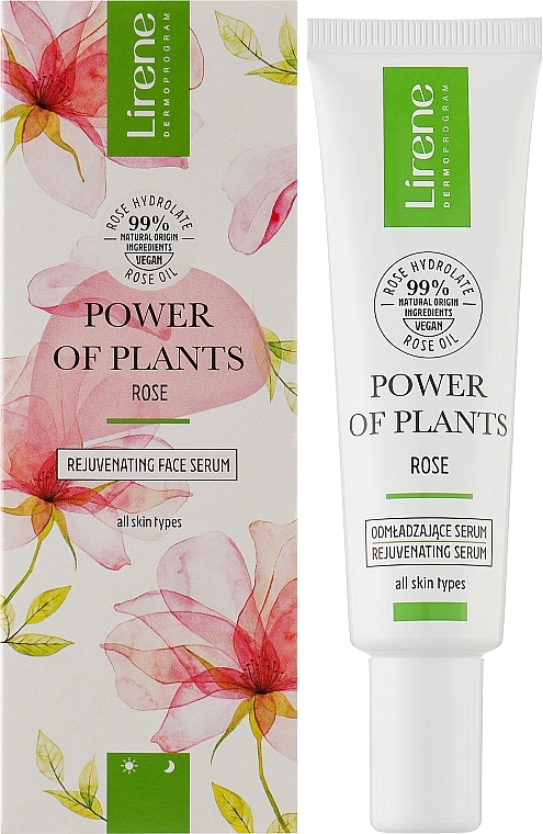 Odmładzające serum redukujące przebarwienia do twarzy - Lirene Power Of Plants Rose Rejuvenating Face Serum — Zdjęcie N2