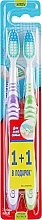 Zestaw szczoteczek do zębów o średniej twardości, fioletowa+zielona - Colgate Expert Cleaning Medium Toothbrush — Zdjęcie N1