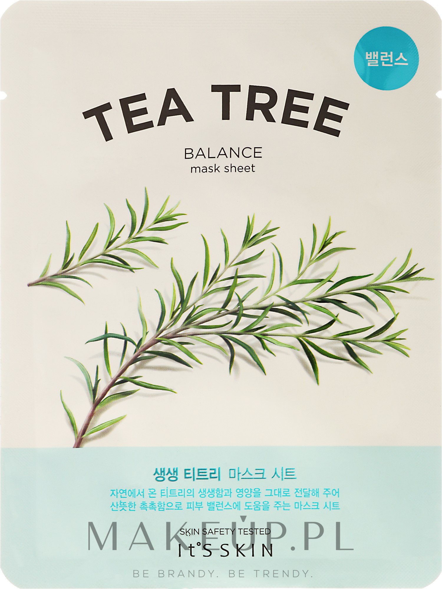Balansująca maska na tkaninie z drzewem herbacianym do twarzy - It's Skin The Fresh Mask Sheet Tea Tree — Zdjęcie 18 g