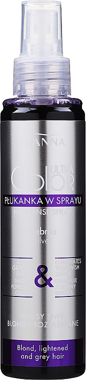 Srebrna płukanka w sprayu do włosów siwych, blond i rozjaśnionych - Joanna Ultra Color System