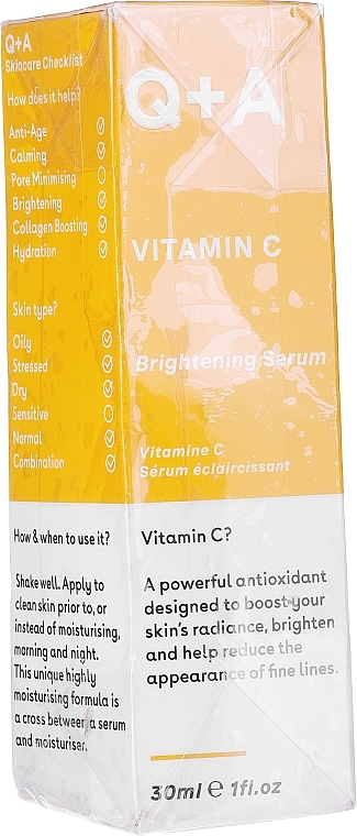 PRZECENA! Rozświetlające serum do twarzy z witaminą C - Q+A Vitamin C Brightening Serum * — Zdjęcie N1