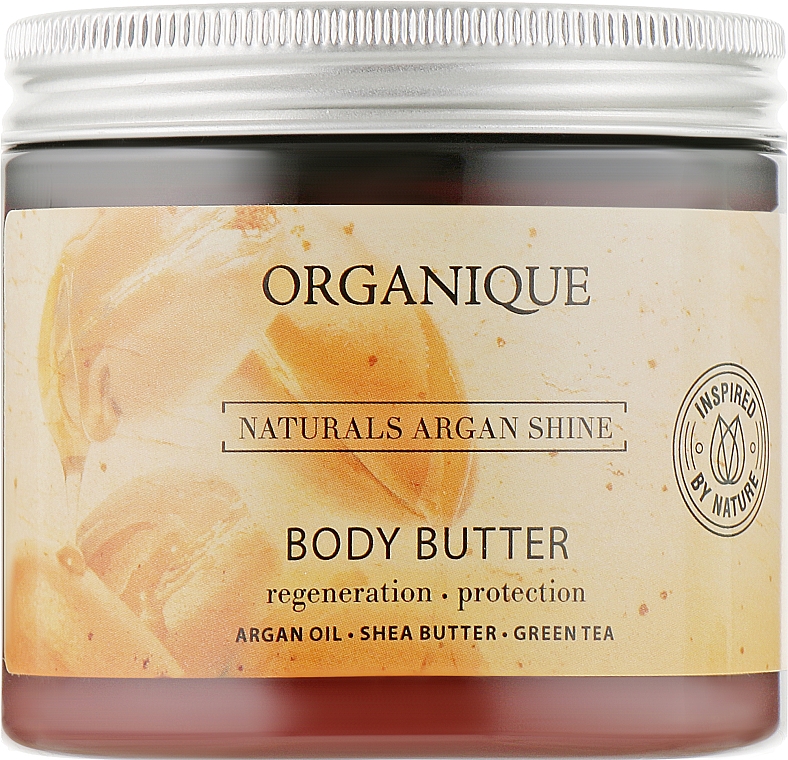 Odżywcze masło do ciała do skóry suchej i wrażliwej - Organique Naturals Argan Shine Body Butter — Zdjęcie N1