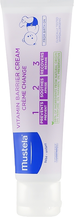 Krem witaminowo-ochronny do skóry pośladków dla dzieci - Mustela Bébé 1 2 3 Vitamin Barrier Cream