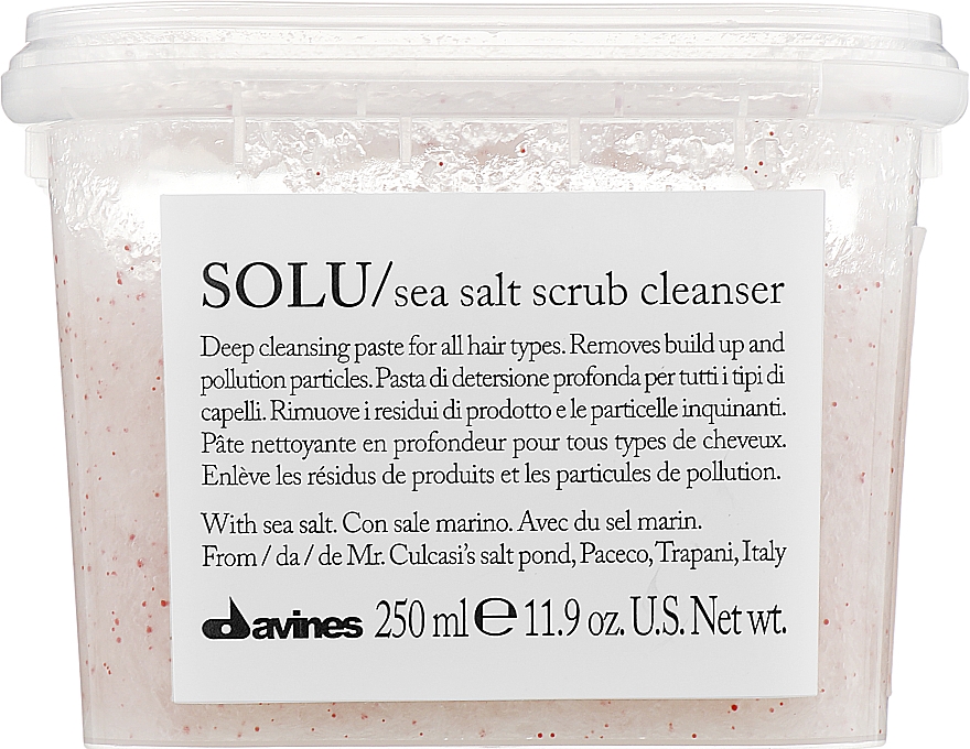 Oczyszczający peeling z solą morską do skóry głowy - Davines Solu Sea Salt Scrub Cleanser — Zdjęcie N3
