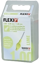 Szczoteczki międzyzębowe 1,0 mm, limonkowe, 6 szt. - Tandex Flexi — Zdjęcie N3