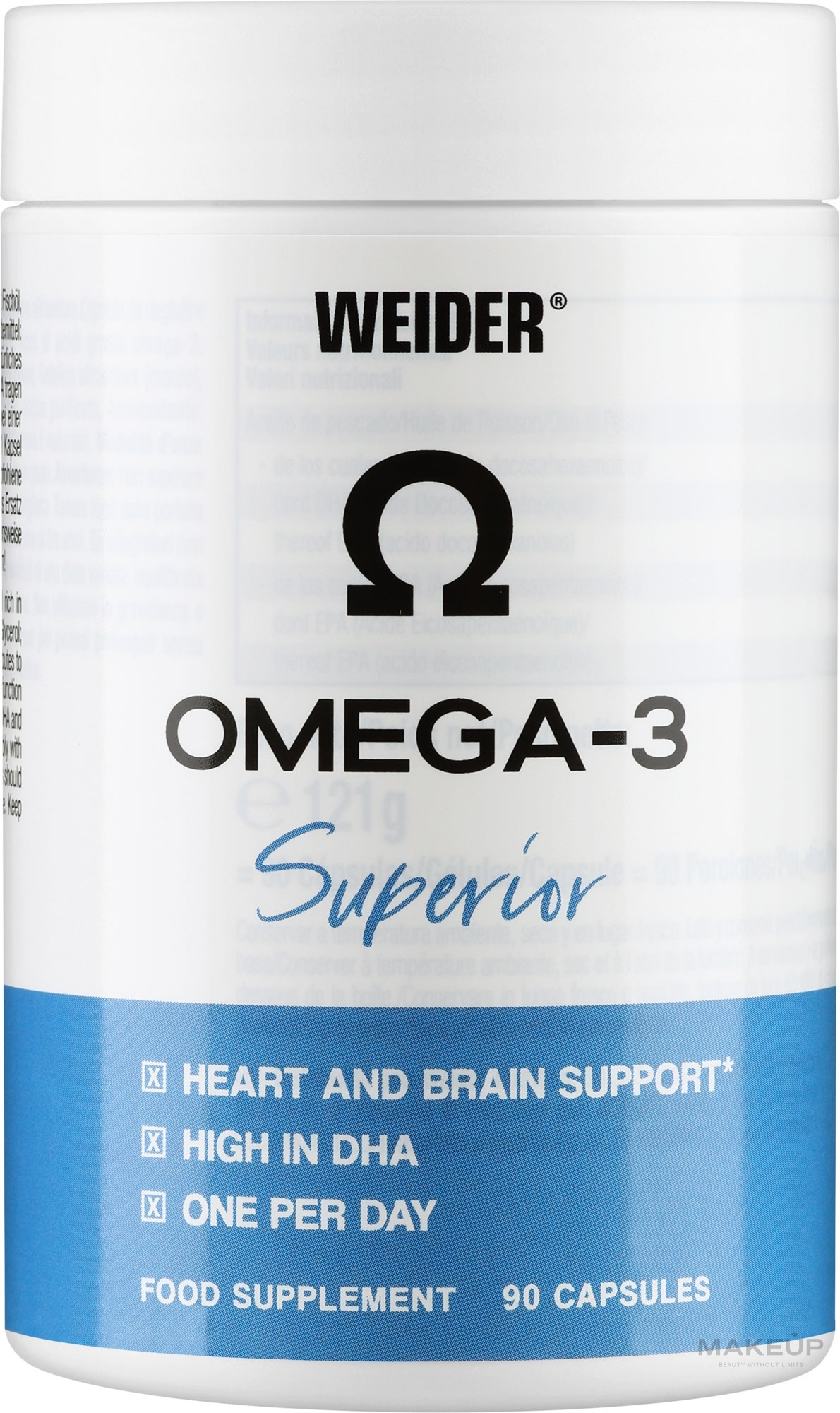 Suplement diety Omega 3 w kapsułkach - Weider Omega 3 Superior 1000mg — Zdjęcie 90 szt.