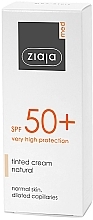 Tonizujący krem przeciwsłoneczny - Ziaja Med Tinted Cream Natural SPF50+ — Zdjęcie N2