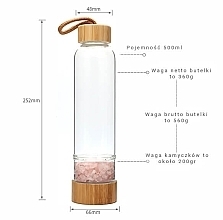 Butelka na wodę z kryształami kwarcu różowego - Yeye — Zdjęcie N5