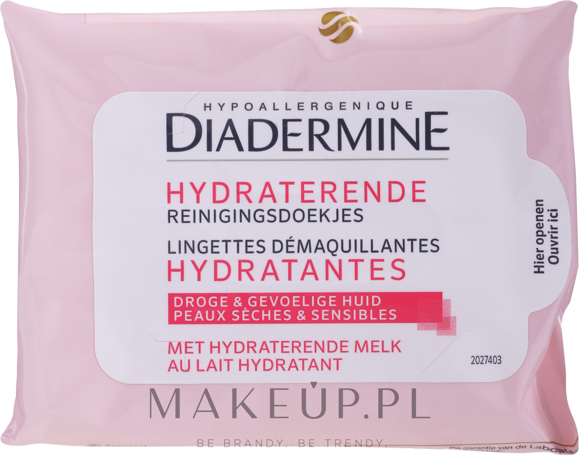 Chusteczki do demakijażu - Diadermine Moisturizing Cleansing Wipes For Dry & Sensitive Skin — Zdjęcie 25 szt.