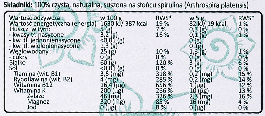Dodatek do żywności, płatki Spirulina - Moma Aurospirul Spirulina Crunchy — Zdjęcie N3