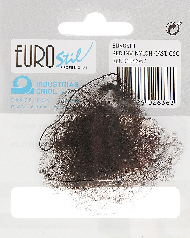 Nylonowa siatka na włosy, ciemny brąz, 01046/67 - Eurostil — Zdjęcie N2