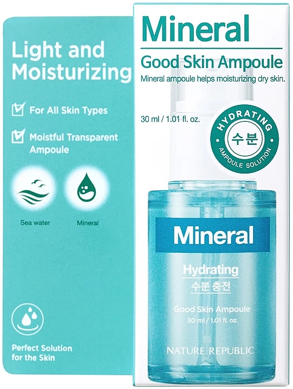 Nawilżające serum do twarzy w ampułce - Nature Republic Good Skin Ampoule Mineral — Zdjęcie N1