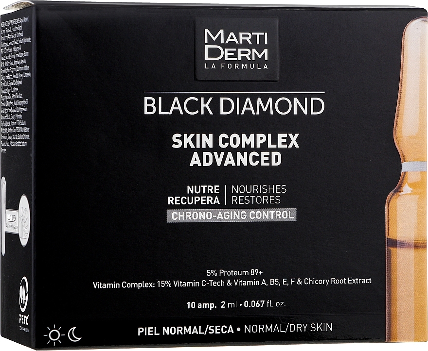 Ampułki do twarzy do skóry normalnej i suchej - MartiDerm Black Diamond Skin Complex Advanced — Zdjęcie N4