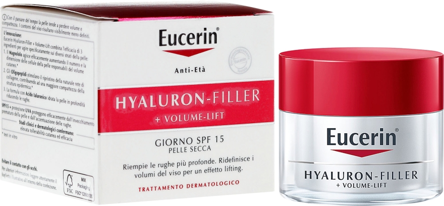 Przywracający objętość krem na dzień do skóry suchej - Eucerin Hyaluron-Filler + Volume-Lift Day Cream Dry Skin SPF15 — Zdjęcie N1