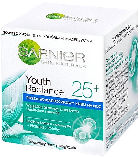PRZECENA! Krem do twarzy na noc - Garnier Skin Naturals Youth Radiance 25+ Night Cream * — Zdjęcie N1