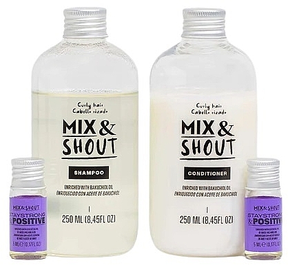 Zestaw włosów kręconych - Mix & Shout Protector (sham/250ml + condit/250ml + ampoul/2x5ml) — Zdjęcie N2