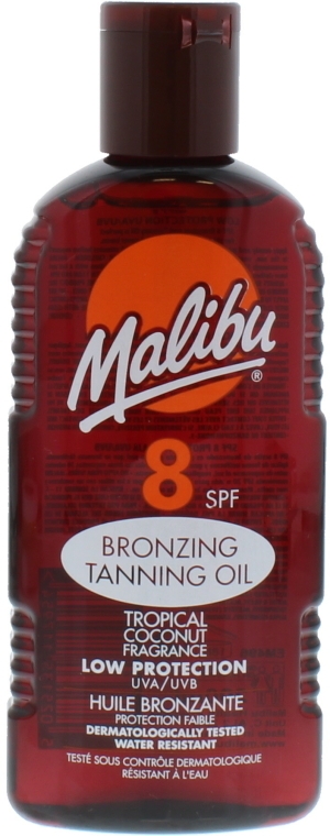 Brązujący olejek do opalania o zapachu kokosa SPF 8 - Malibu Bronzing Tanning Oil Tropical Coconut Fragrance — Zdjęcie N1