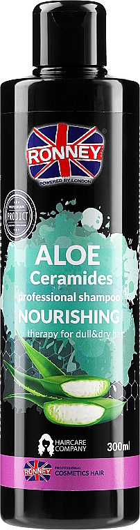 Odżywczy szampon do włosów matowych i suchych z aloesem	 - Ronney Professional Aloe Ceramides Professional Shampoo