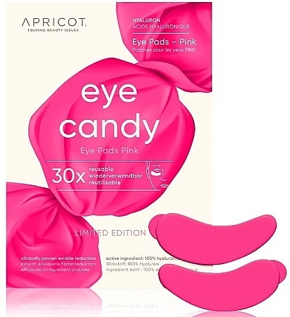 Silikonowe płatki na oczy wielokrotnego użytku - Apricot Eye Candy Eye Pads Hyaluron Pink — Zdjęcie N1