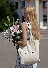Beżowa torba ekologiczna EcoVibe - MAKEUP Eco Bag Shopper Large Beige — Zdjęcie N3