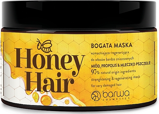 Bogata maska wzmacniająco-regenerująca do włosów bardzo zniszczonych - Barwa Honey Hair Mask — Zdjęcie N1