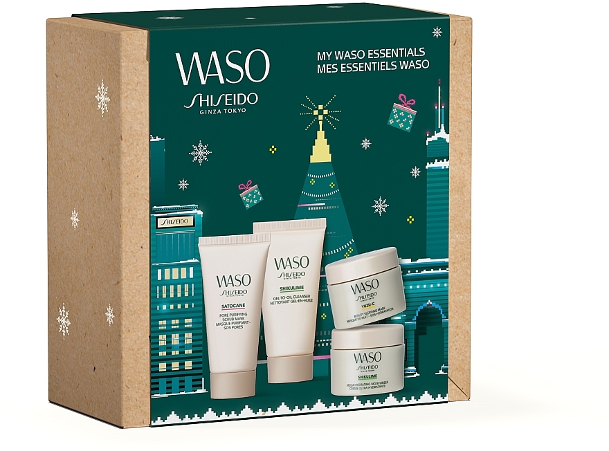 Zestaw - Shiseido Waso Holiday Kit (mask/30ml + gel/30ml + mask/15ml + cr/15ml) — Zdjęcie N1