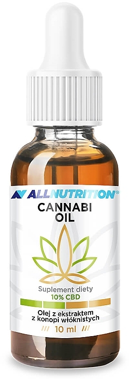 Olej z ekstraktu z konopi - Allnutrition Cannabi Oil 10% CBD (opakowanie tekturowe) — Zdjęcie N1