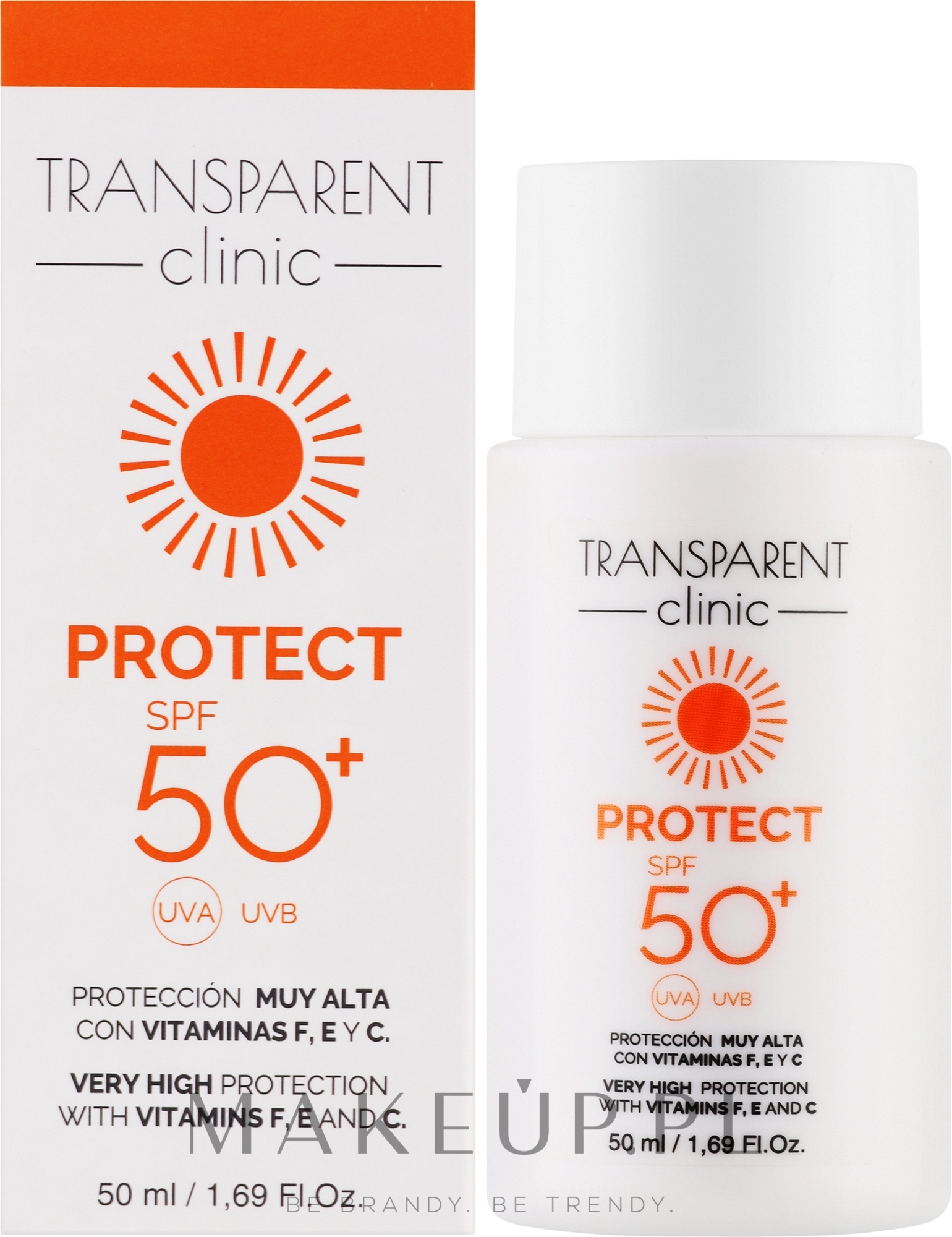 Emulsja przeciwsłoneczna do twarzy - Transparent Clinic Protect SPF50+ — Zdjęcie 50 ml