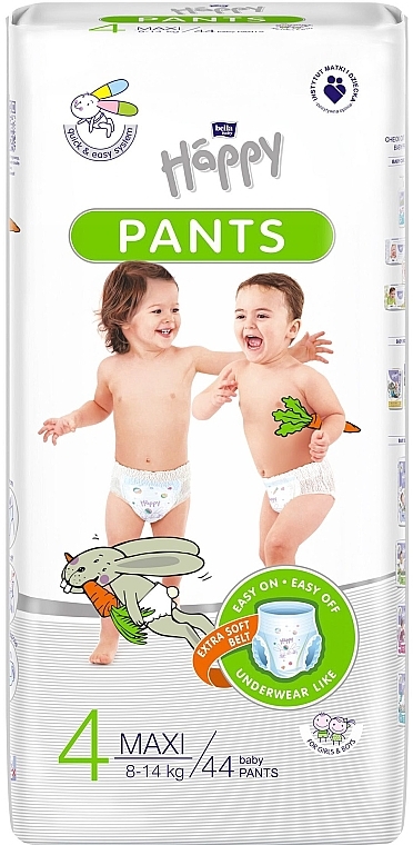 Pieluszki dziecięce Maxi 8-14 kg, rozmiar 4, 44 szt. - Bella Baby Happy Pants  — Zdjęcie N1