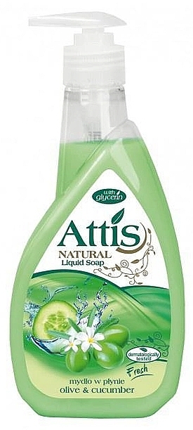Mydło w płynie Oliwka i ogórek - Attis Olive & Cucumber Liquid Soap — Zdjęcie N1
