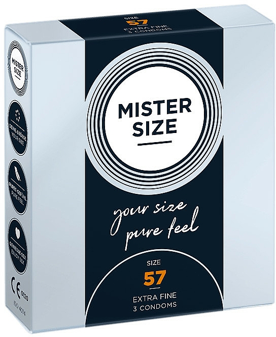 Prezerwatywy lateksowe, rozm. 57, 3 szt. - Mister Size Extra Fine Condoms — Zdjęcie N1