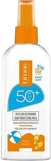 Mleczko ochronne dla dzieci o zapachu waniliowym SPF 50 - Lirene Kids Sun Protection Milk SPF 50 — Zdjęcie N1