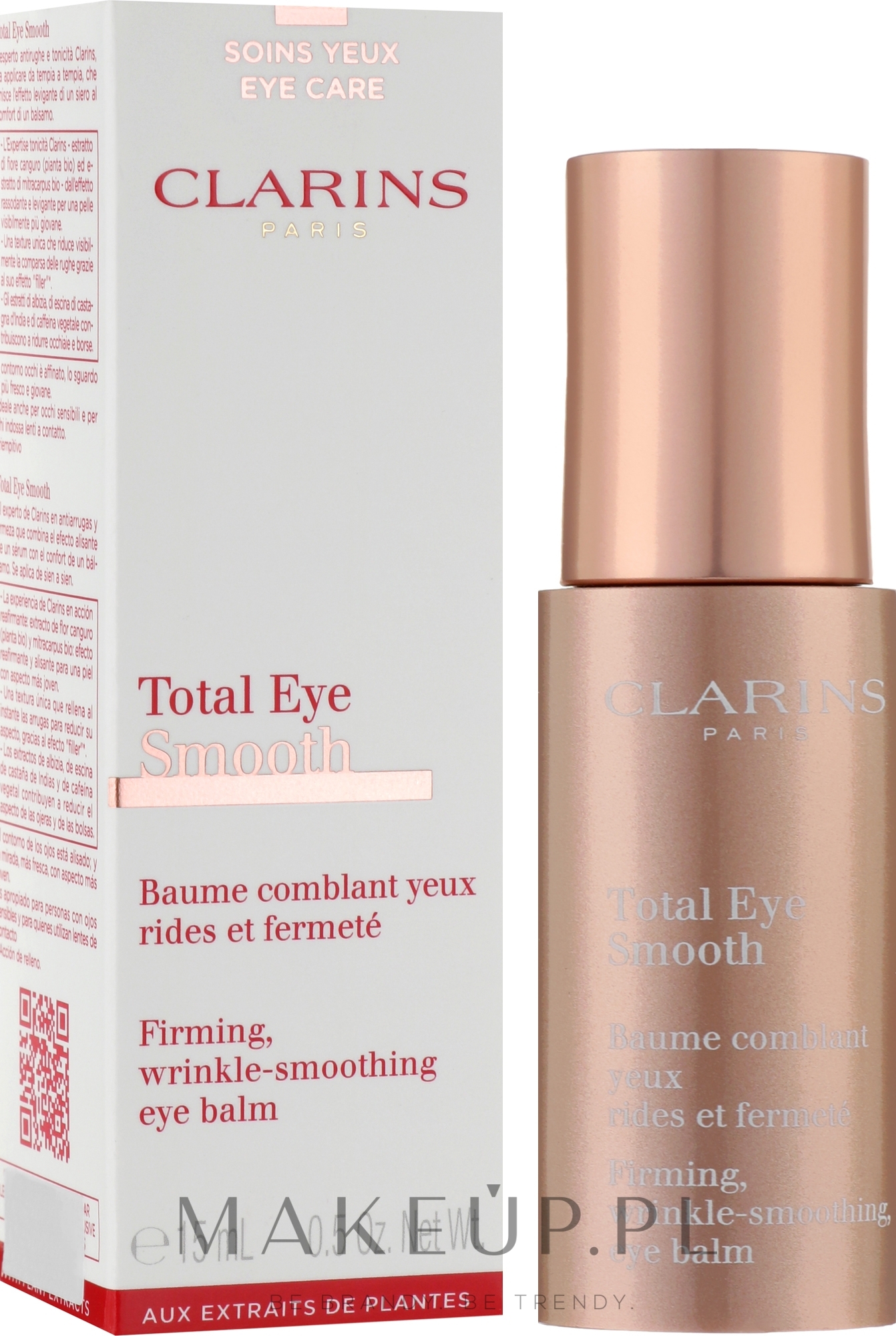 Balsam przeciwzmarszczkowy do skóry wokół oczu	 - Clarins Total Eye Smooth — Zdjęcie 15 ml