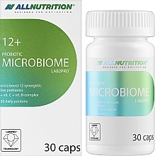 Probiotyczny suplement diety Microbiome 12+, w kapsułkach - Allnutrition Probiotic LAB2PRO — Zdjęcie N2