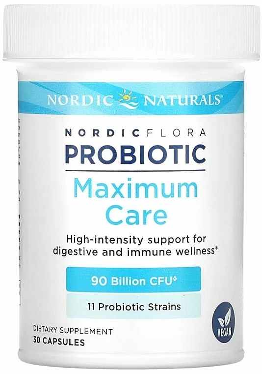 Probiotyk wspomagający jelita - Nordic Naturals Nordic Flora Probiotic Maximum Care — Zdjęcie N1