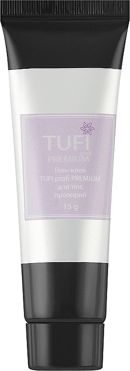 Przezroczysty klej żelowy do końcówek - Tufi Profi Premium — Zdjęcie N1
