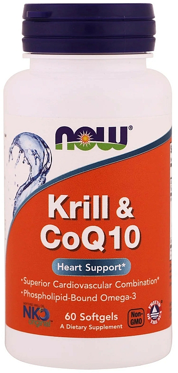 Olej z kryla z koenzymem Q10 - Now Foods Krill & CoQ10 — Zdjęcie N1