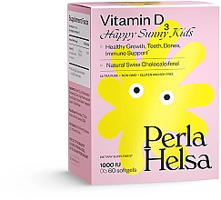 Kup Suplement diety Witamina D3, 1000 IU, 60 kapsułek - Perla Helsa Vitamin D3 Happy Sunny Kids Dietary Supplement
