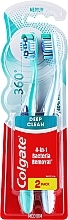 Kup Szczoteczka do zębów 360 Deep Clean, średnia, 1+1, niebieska + jasno zielona - Colgate