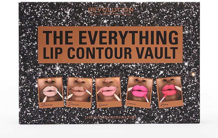 Zestaw, 10 produktów - Makeup Revolution The Everything Lip Contour Gift Set — Zdjęcie N2