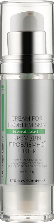 Krem do skóry problematycznej - Green Pharm Cosmetic Home Care Cream For Problem Skin PH 5,5 SPF 15 — Zdjęcie N1