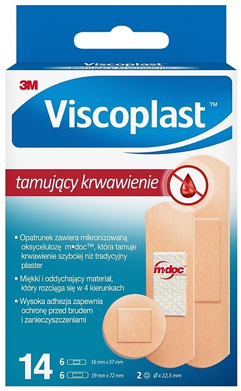 Zestaw plastrów hemostatycznych, 3 rozmiary, 14 szt. - Viscoplast — Zdjęcie N1