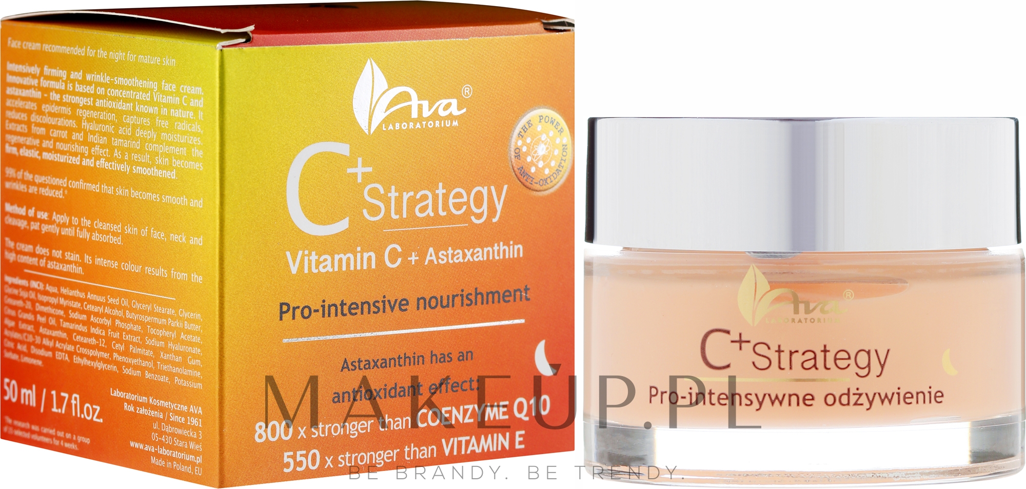 Odżywiający krem do twarzy z witaminą C Prointensywne odżywienie - Ava Laboratorium C+ Strategy  — Zdjęcie 50 ml