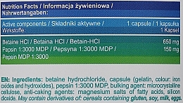 Suplement diety Betaina+Pepsyna - Allnutrition Betaine HCL+Pepsin — Zdjęcie N3