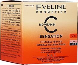 Intensywnie ujędrniający krem wypełniający zmarszczki 50+ - Eveline Cosmetics C-Sensation — Zdjęcie N2