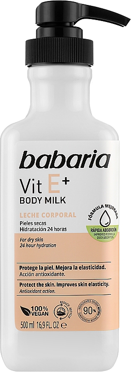 Mleczko do ciała z witaminą E - Babaria Body Milk Vit E+ — Zdjęcie N1