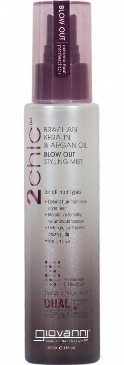 Preparat do układania włosów podczas suszenia - Giovanni 2chic Ultra-Sleek Blow Out Styling Mist Brazilian Keratin & Argan Oil — Zdjęcie N1