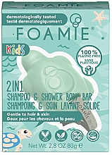 Kup Mydło pod prysznic i szampon dla dzieci 2w1 Mango i kokos - Foamie 2 in 1 Shower Body Bar for Kids Mango & Coconut