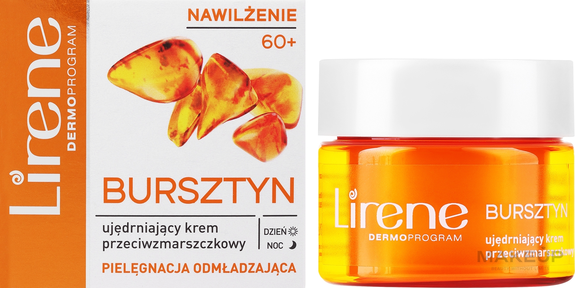 Ujędrniający krem przeciwzmarszczkowy Bursztynowa odbudowa 60+ - Lirene Pielęgnacja odmładzająca — Zdjęcie 50 ml