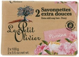 Kup Mydło kosmetyczne Piwonia (2 szt.) - Le Petit Olivier 2 Extra Mild Soap Bars Pion